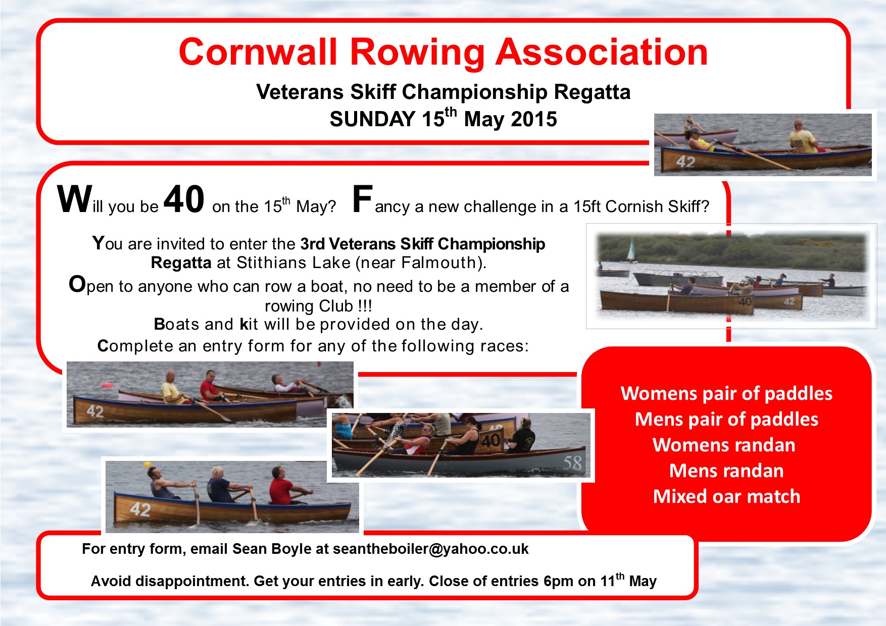CRA Vets Skiff championships 2016