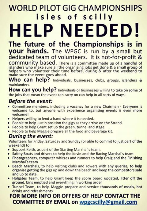 Helpers required for World Pilot Gig Championships